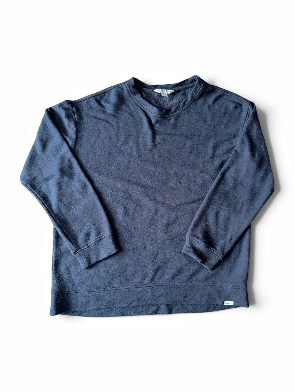 Orvis Classic Collection Modal Blend Crewneck Pullover Sweatshirt Blue Long